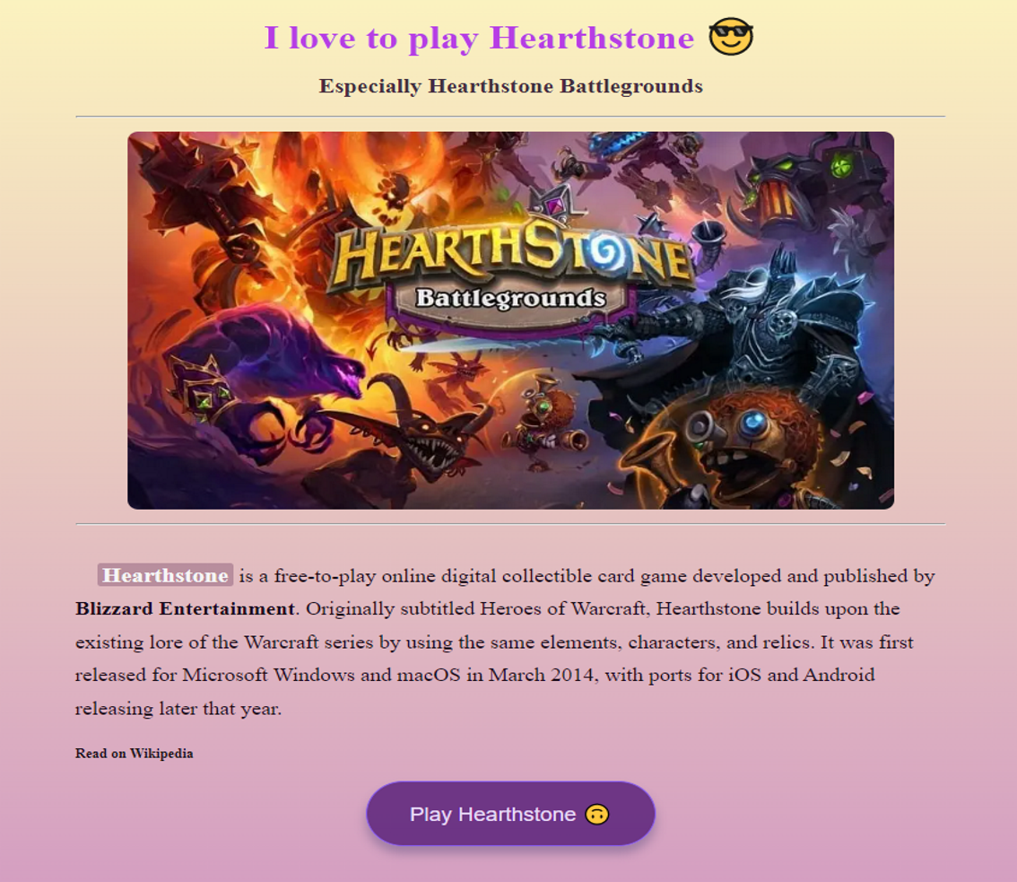 Hearthstone project